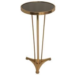 Petit Modernist Brass Tripod Gueridon Drinks Table