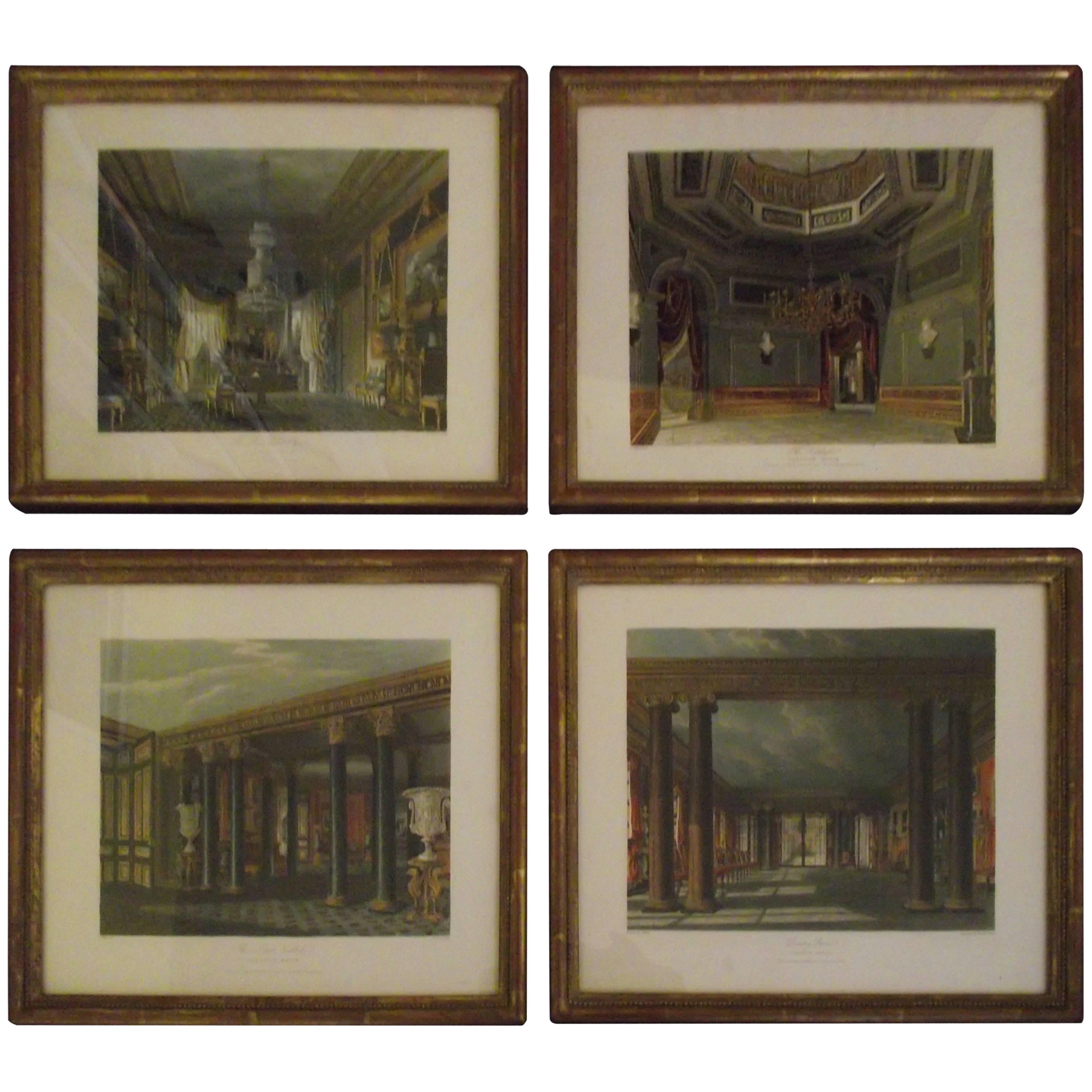 4 Engravings depicting Carlton House, after Charles Wild (British 1781-1835) For Sale