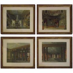 4 Engravings depicting Carlton House, after Charles Wild (British 1781-1835)