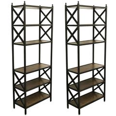 Pair of Regency Style Iron Etageres