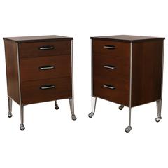 Pair of All Original Raymond Loewy Industrial Cabinets, circa 1945