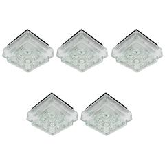 Five Square Limburg Flush Mount Lights or Sconces, 1970 7