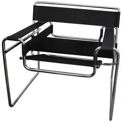 Marcel Breuer Original Wassily Armchair in Black Tissue by Knoll