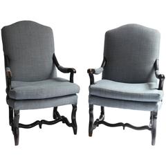 Pair of French os de Mouton Armchairs, Period Louis the XIV