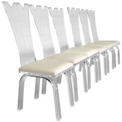 Mid-Century Lucite Chairs Set of Six by FURNISHme Inc.
