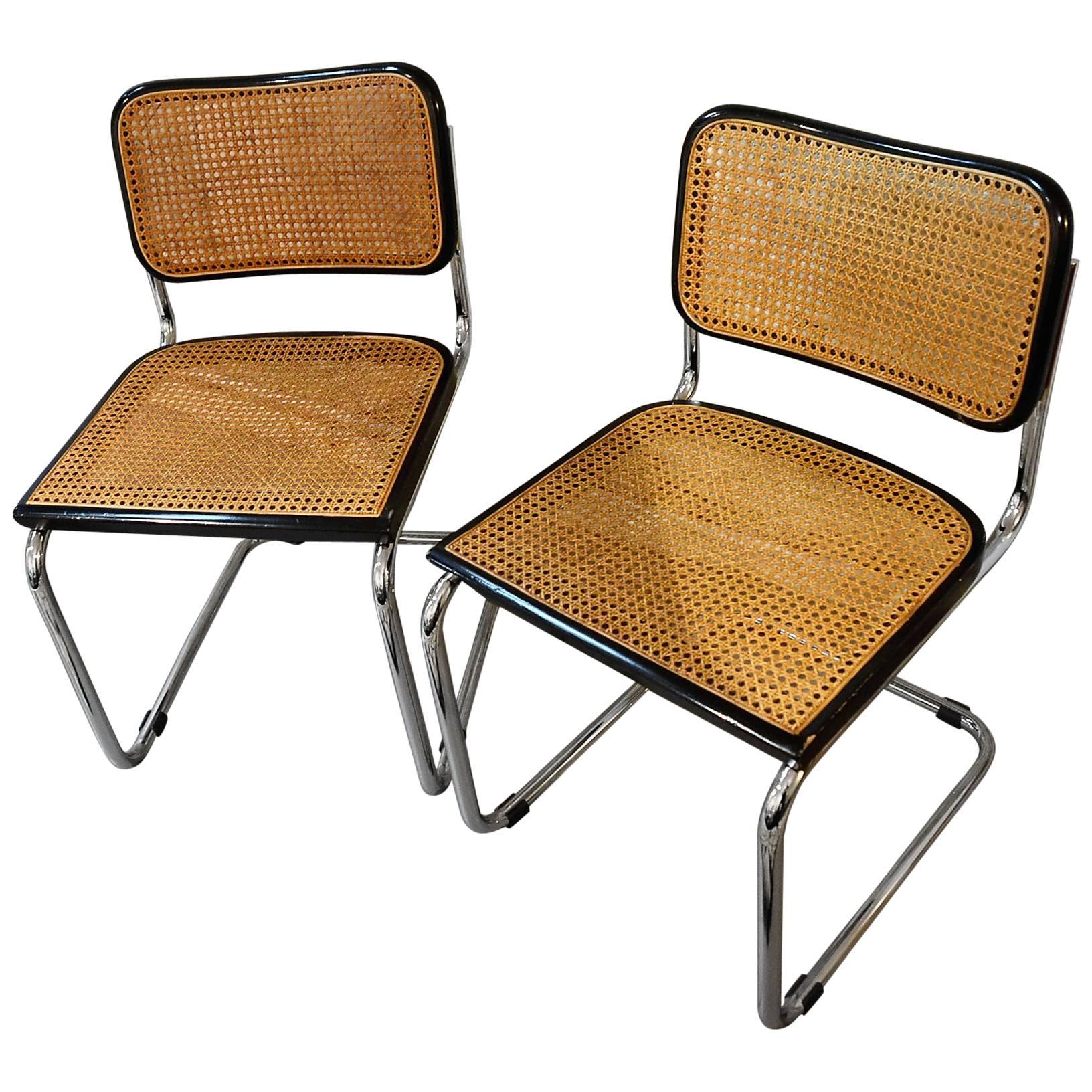 Vintage Set of Original Marcel Breuer Cesca Chairs for Knoll, circa 1970