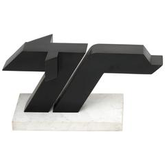 Graphic Abstract Geometric Bronze Sculpture