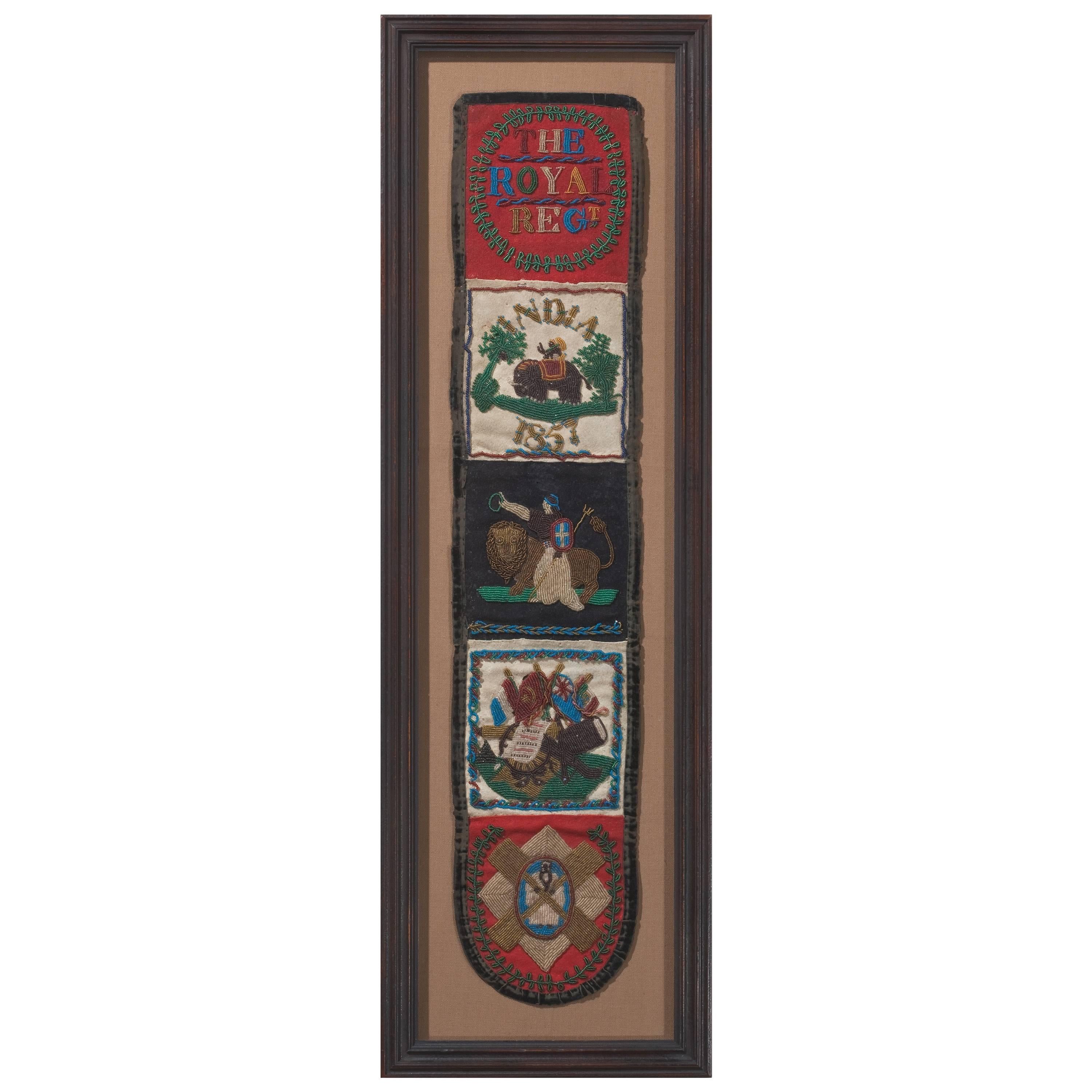 Framed 1857 Beadwork from the Royal Regiment of India