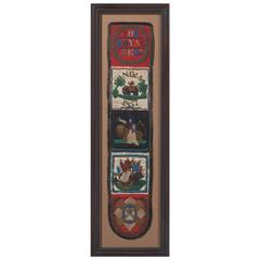 Antique Framed 1857 Beadwork from the Royal Regiment of India