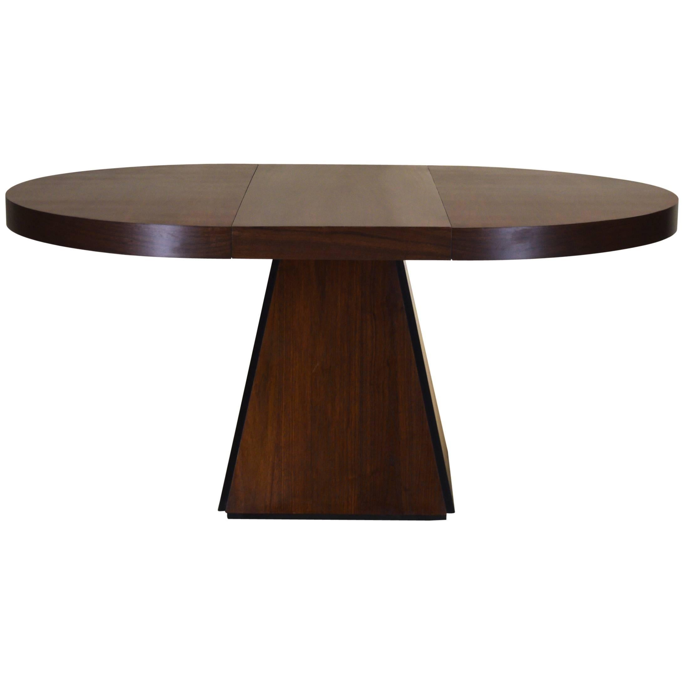 Newly Restored Pierre Cardin Rare All-Walnut Dining Table