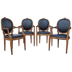Vintage Faux Bois Twig Carved Armchairs