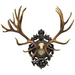 19th Century Red Stag Trophy with Cypher of Frederick III of Germany