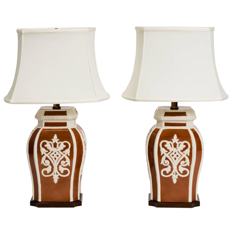 Pair of Frederick Cooper Ginger Jar Lamps For Sale