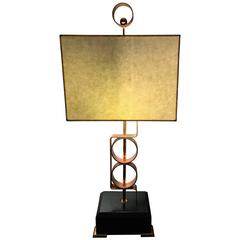 Striking Modernist Copper Walter Von Nessen Art Deco Lamp