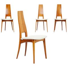 Carlo Mollino Style Dinner Chairs, Italy, 1950 1