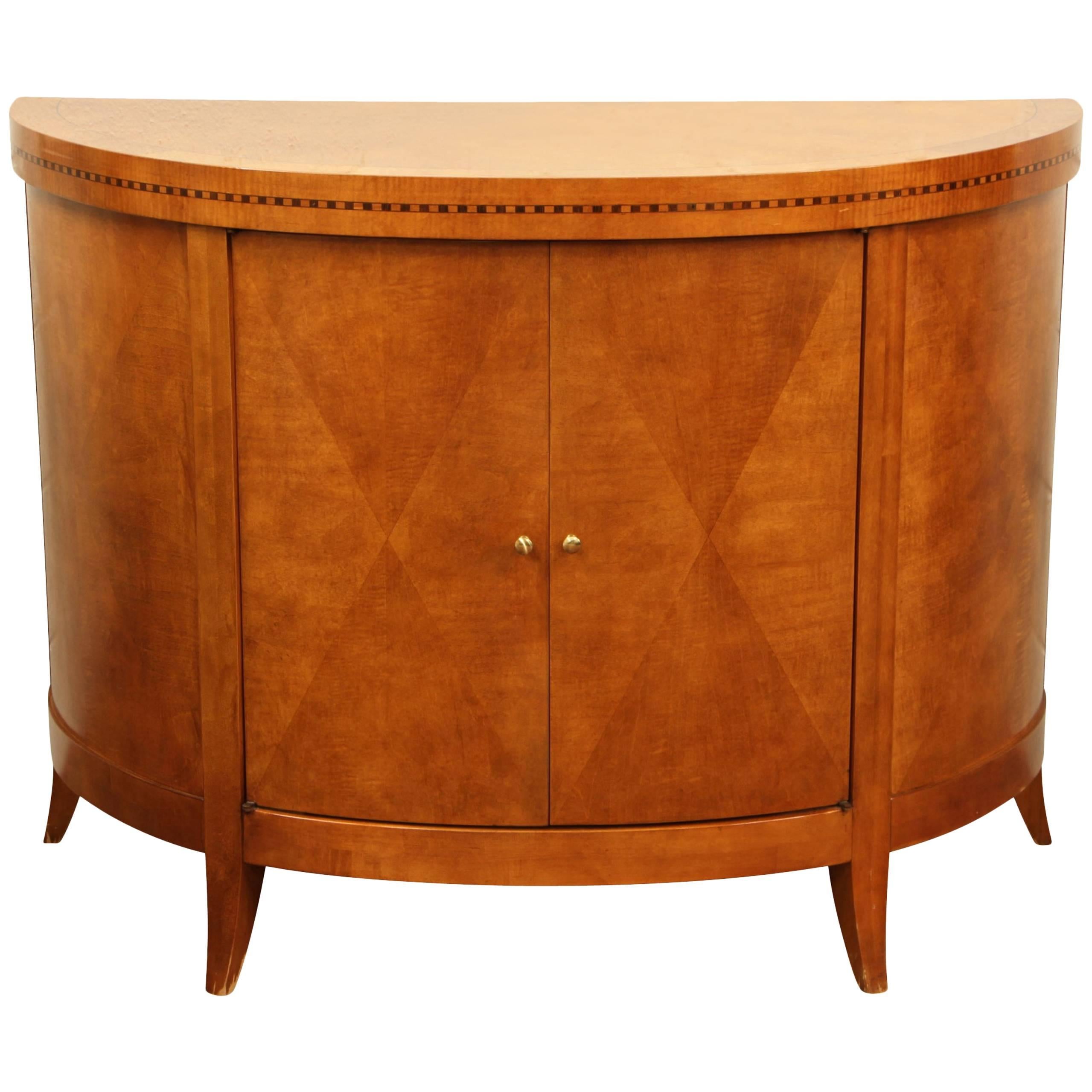 Art Deco Style Demilune Console Cabinet