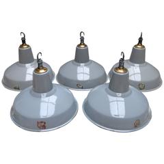 RLM Grey Enamel Industrial Pendants