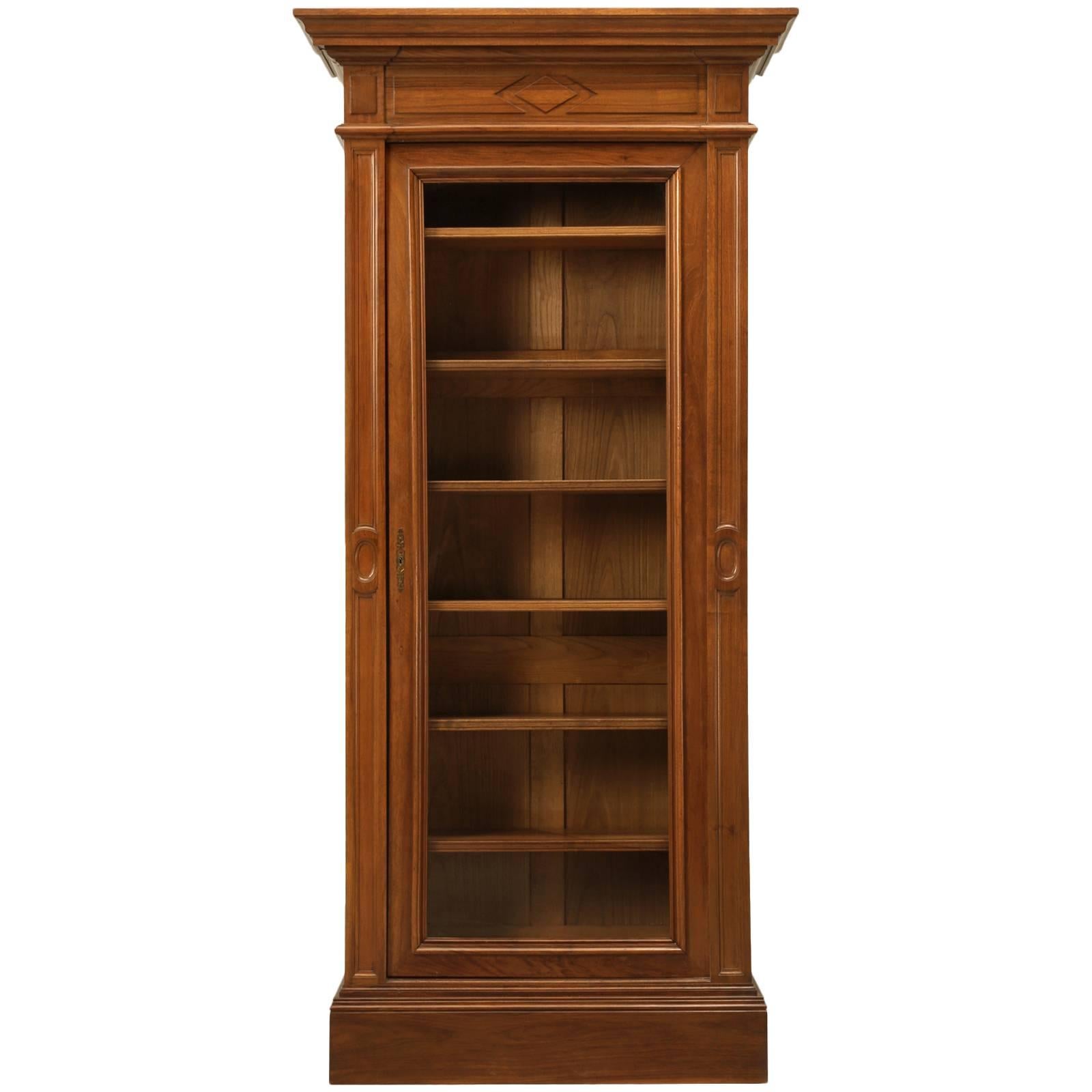Antique French Bookcase in Solid Walnut
