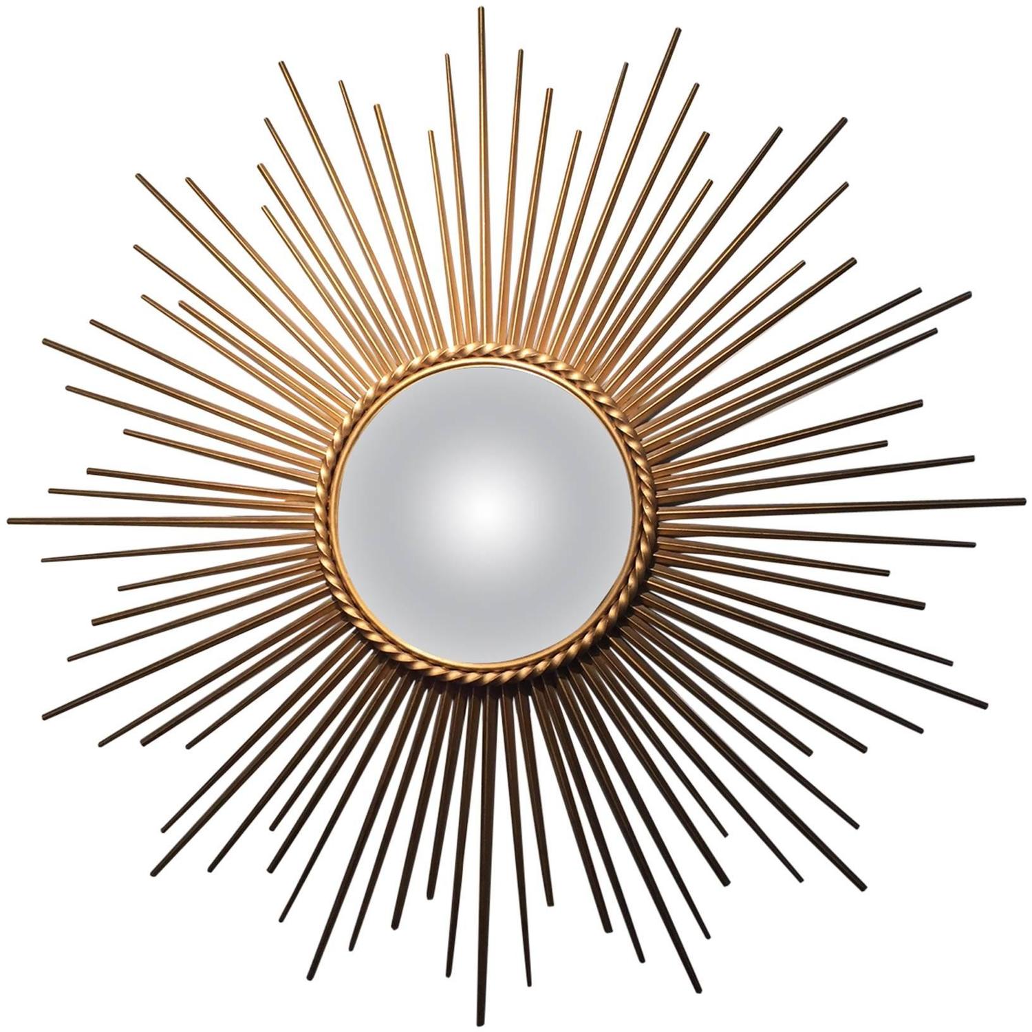 Chaty Vallauris Brass Sunburst Mirror at 1stdibs
