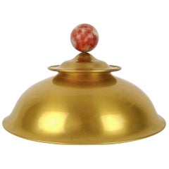 Large Gilt Inkwell with Stone Finial by Marie Zimmermann