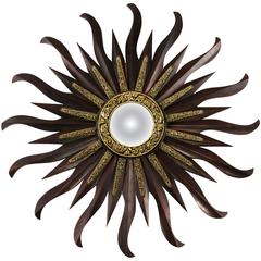 Midcentury Convex Starburst Mirror