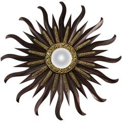 Midcentury Convex Starburst Mirror