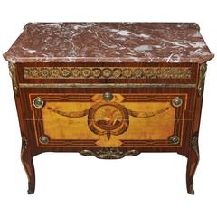 Antique French Commode Marquetry Inlay Chest Drawers Empire