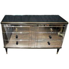 Antique Art Deco Mirrored Cabinet Chest of Drawers, 1920s Furniture
