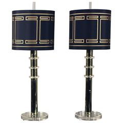 Modern Brass and Lucite Lamps 