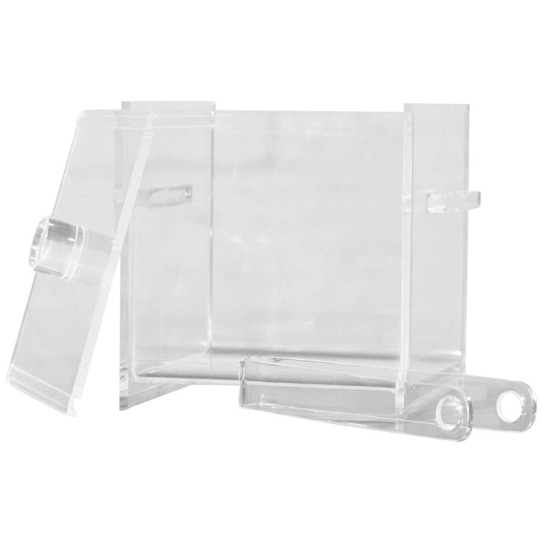 MidCentury Modern Square Lucite Ice Bucket and Tongs For Sale at 1stDibs