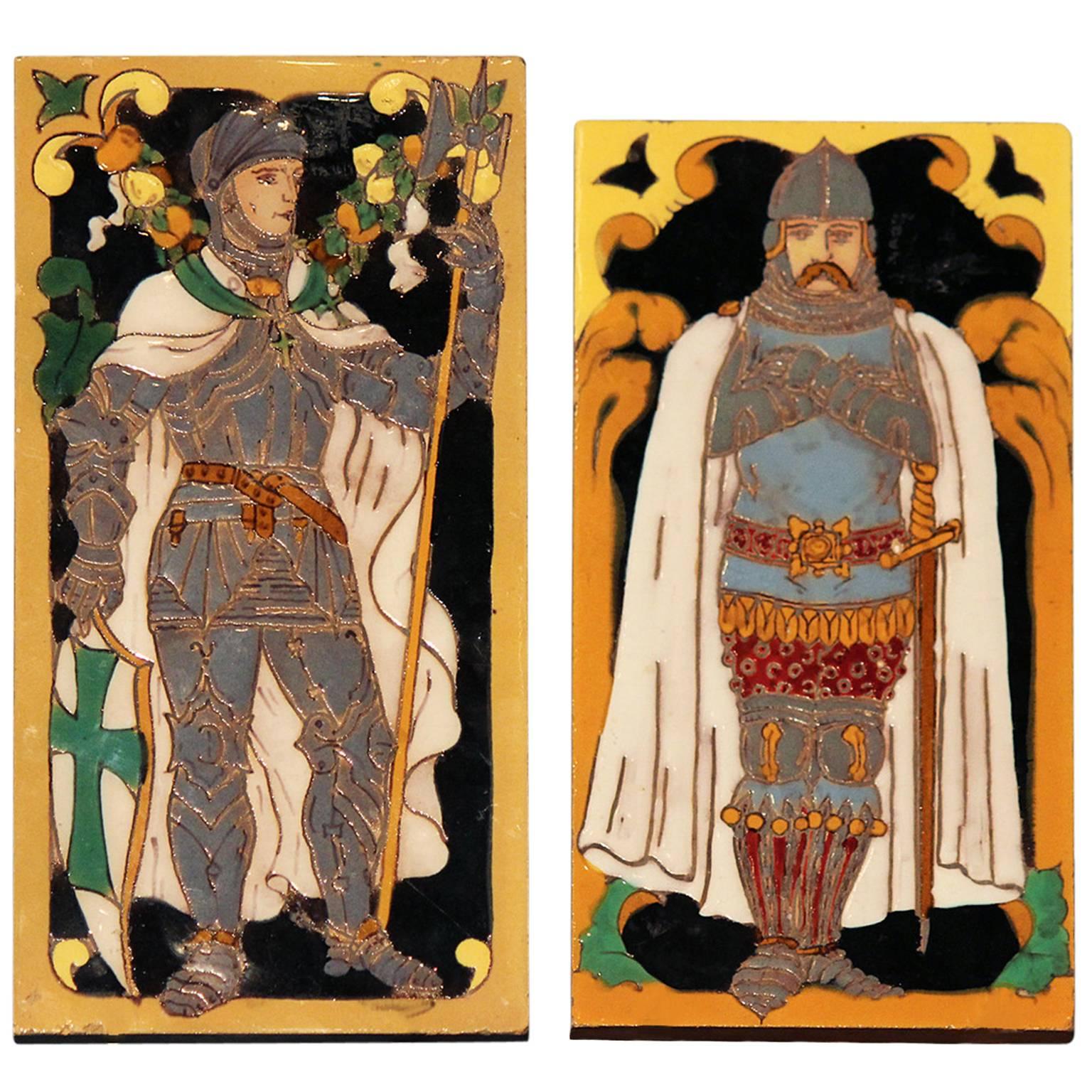 Medieval Knights Figural Art Tiles Ramos Rejano Sevilla, Spain