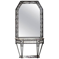 Eccezionale console e specchio francese Art Deco Mirror