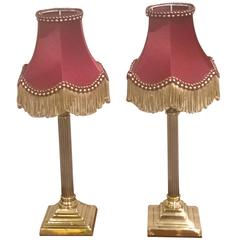 Pair of Edwardian Brass Table Lamps