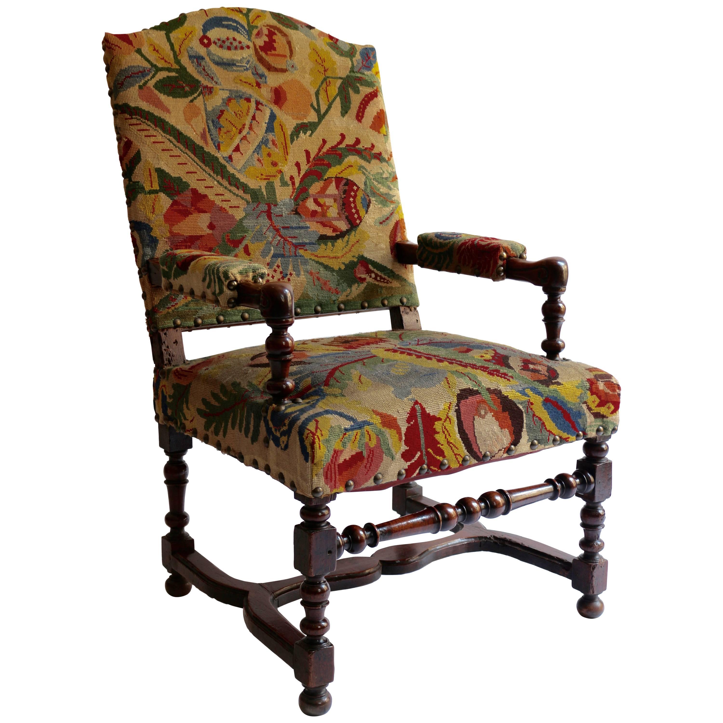 French Period Louis the XIV Armchair For Sale