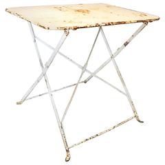 Antique French Square Folding Bistro Table