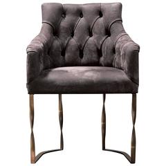 Katawa Chair Leather and Bronze Structure 8