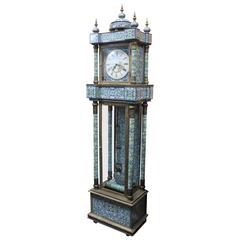 French Antique Cloisonné Grandfather Clock Chinese Original Champlevé