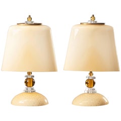 Chic Pair of Murano Table Lamps