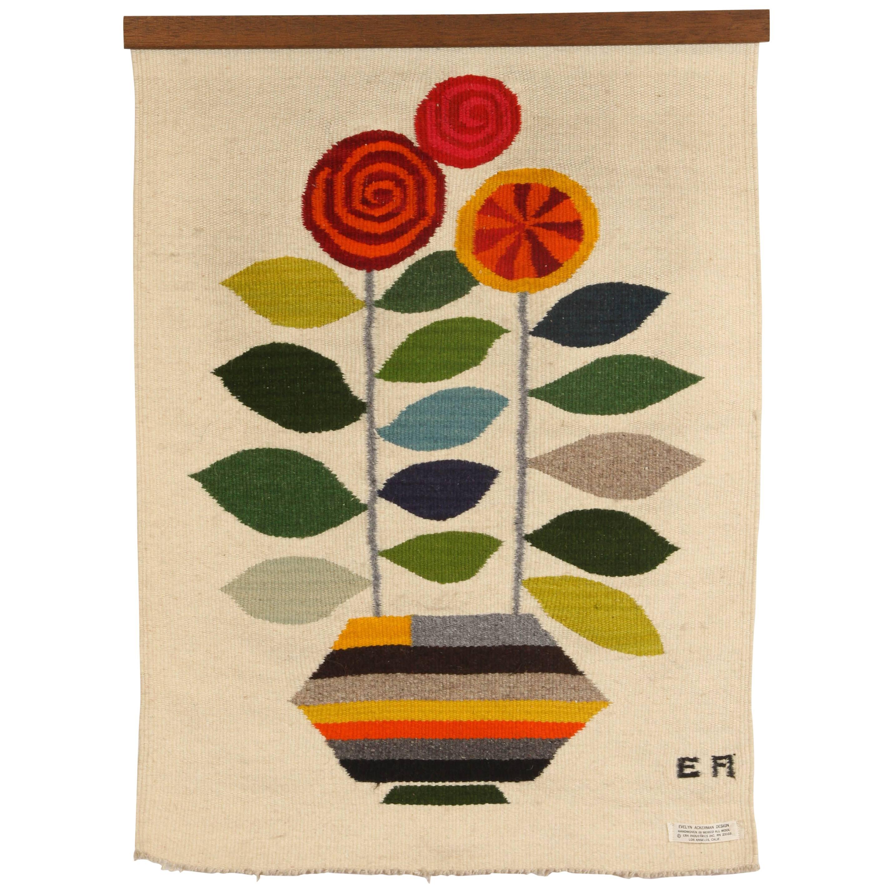 Evelyn Ackerman "Flower Pot" Tapesty for Era, 1963 For Sale