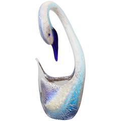 Murano Blue Swan Figure