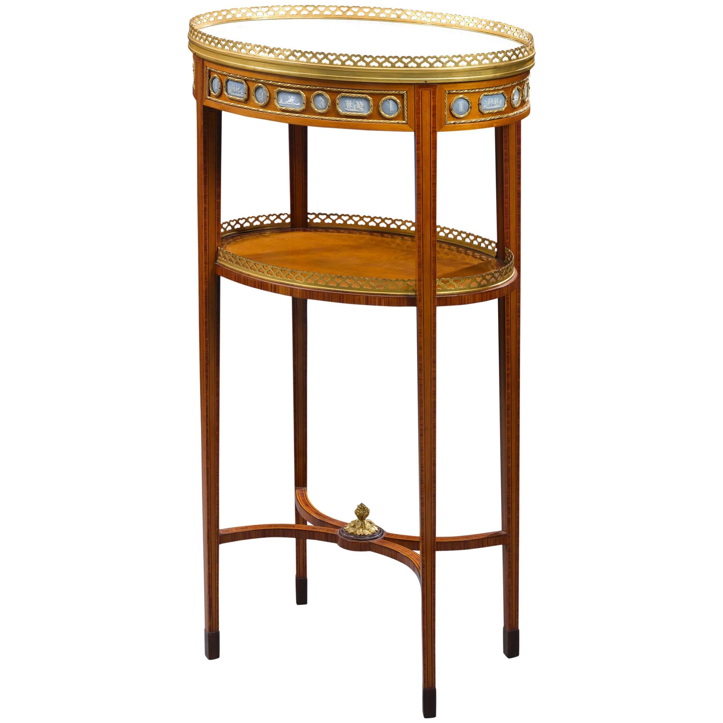 Satinwood and Wedgwood Plaque Side Table For Sale