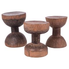 Three Very Old Sculptural Ethiopian Stools