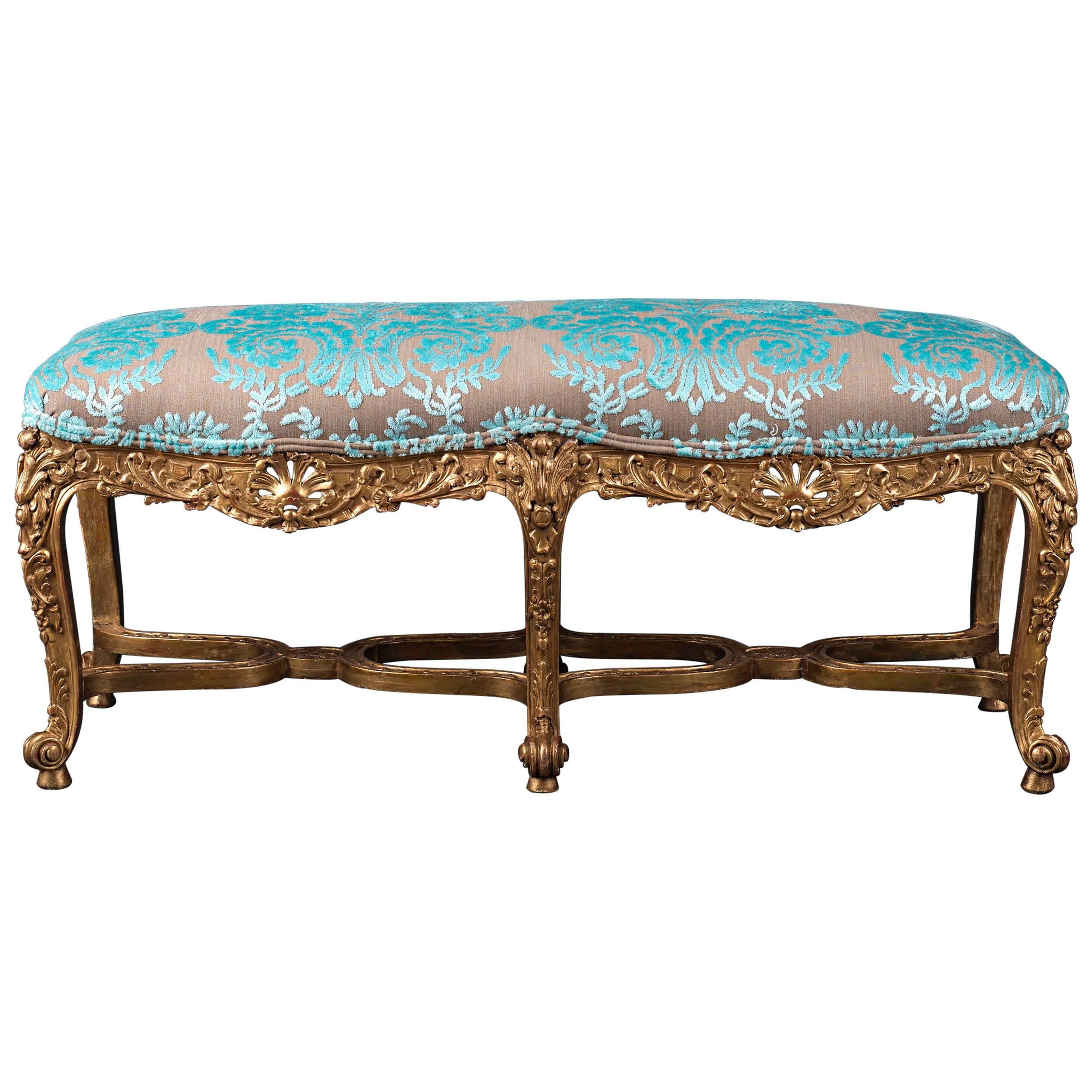 18th Century Louis XV Italian Giltwood Stool