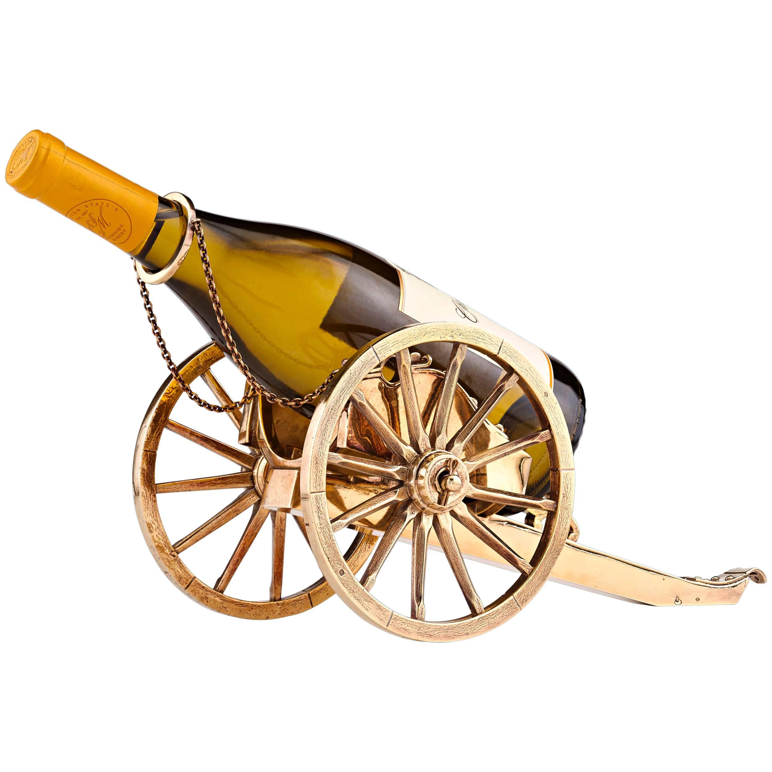 Carro de vino francés del siglo XIX, plata dorada