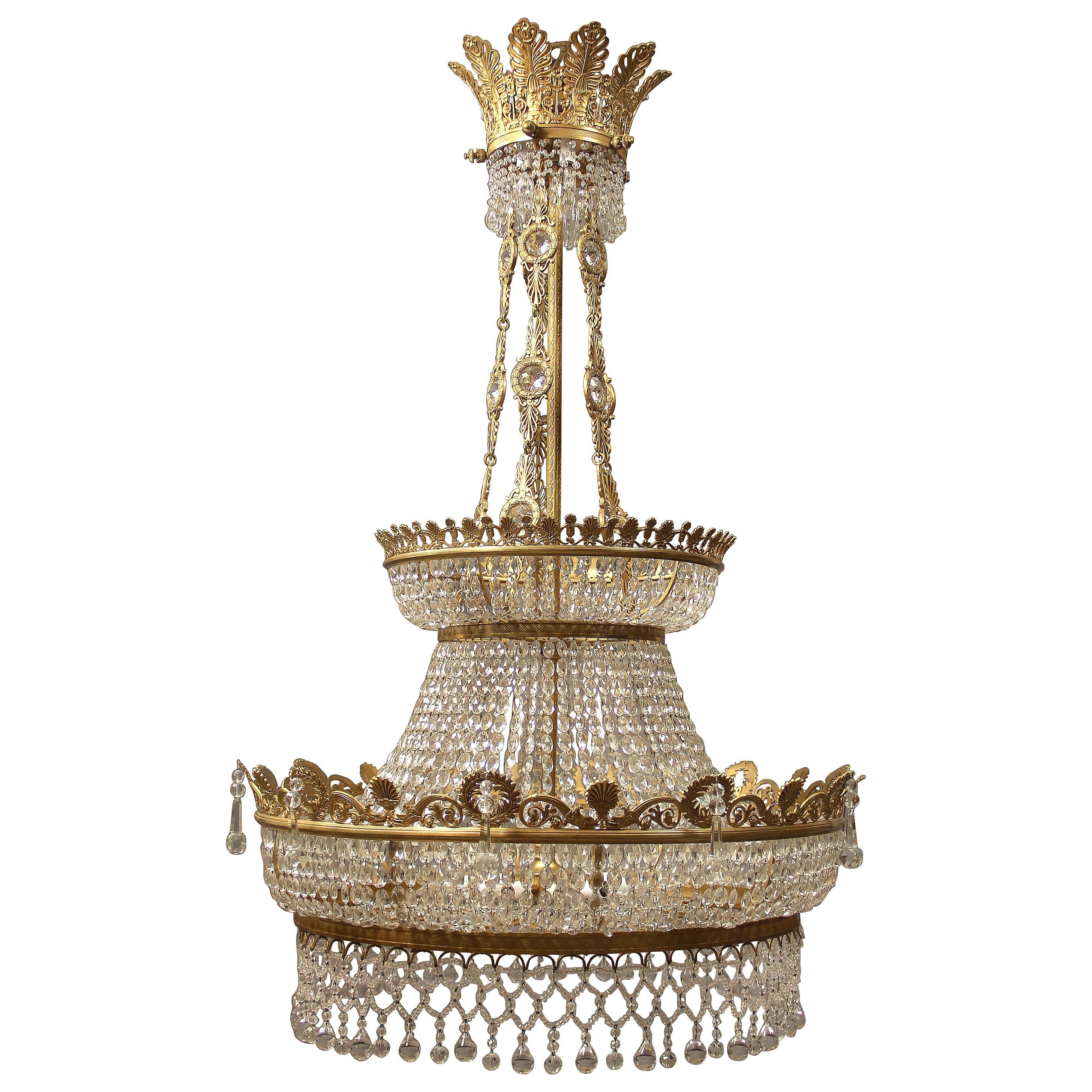 Large and Beautiful Late 19th Century Russian Empire Style Chandelier For Sale