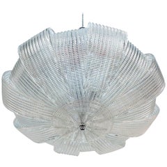 Large Murano Textured Glass Chandelier