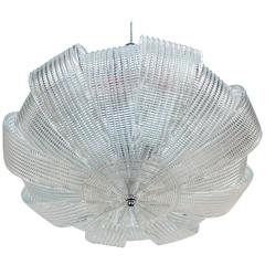 Large Murano Textured Glass Chandelier 6