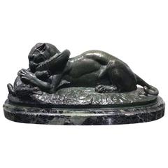 Antoine-Louis Barye, "Tiger Devouring a Gavial, " Bronze 19th Century