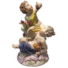 19th Century German Figural Porcelain Group with Putties