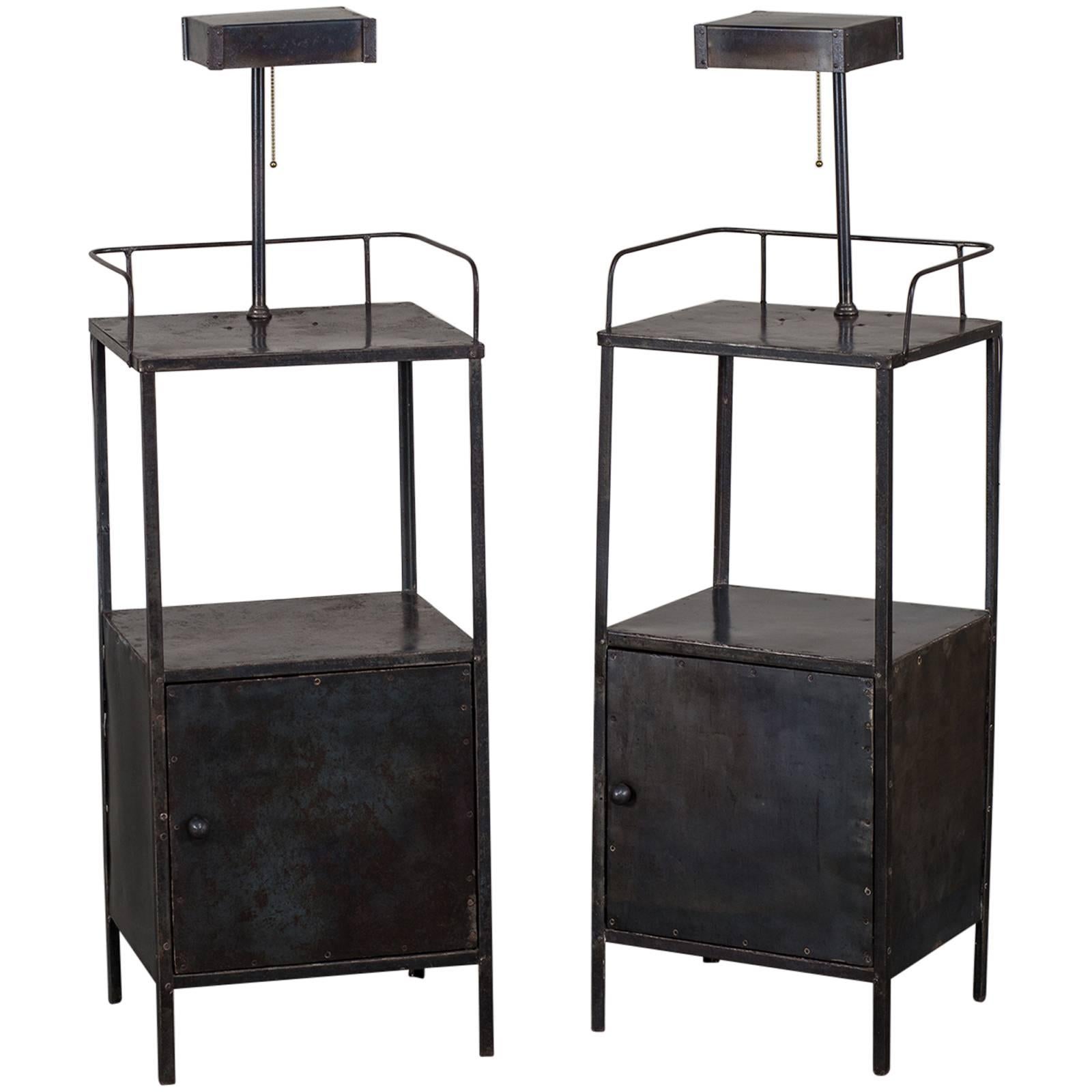 Vintage Industrial French Metal Cabinet with Light circa 1940  6